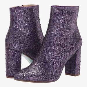 Betsey Johnson Glittering Purple Ankle Boots